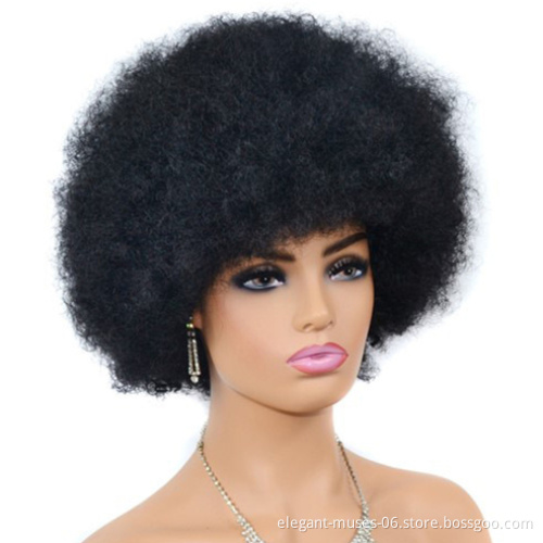 AODALE 3 Inch Ladies Synthetic Wigs Heat Resistant wigs for black women kinky curly short